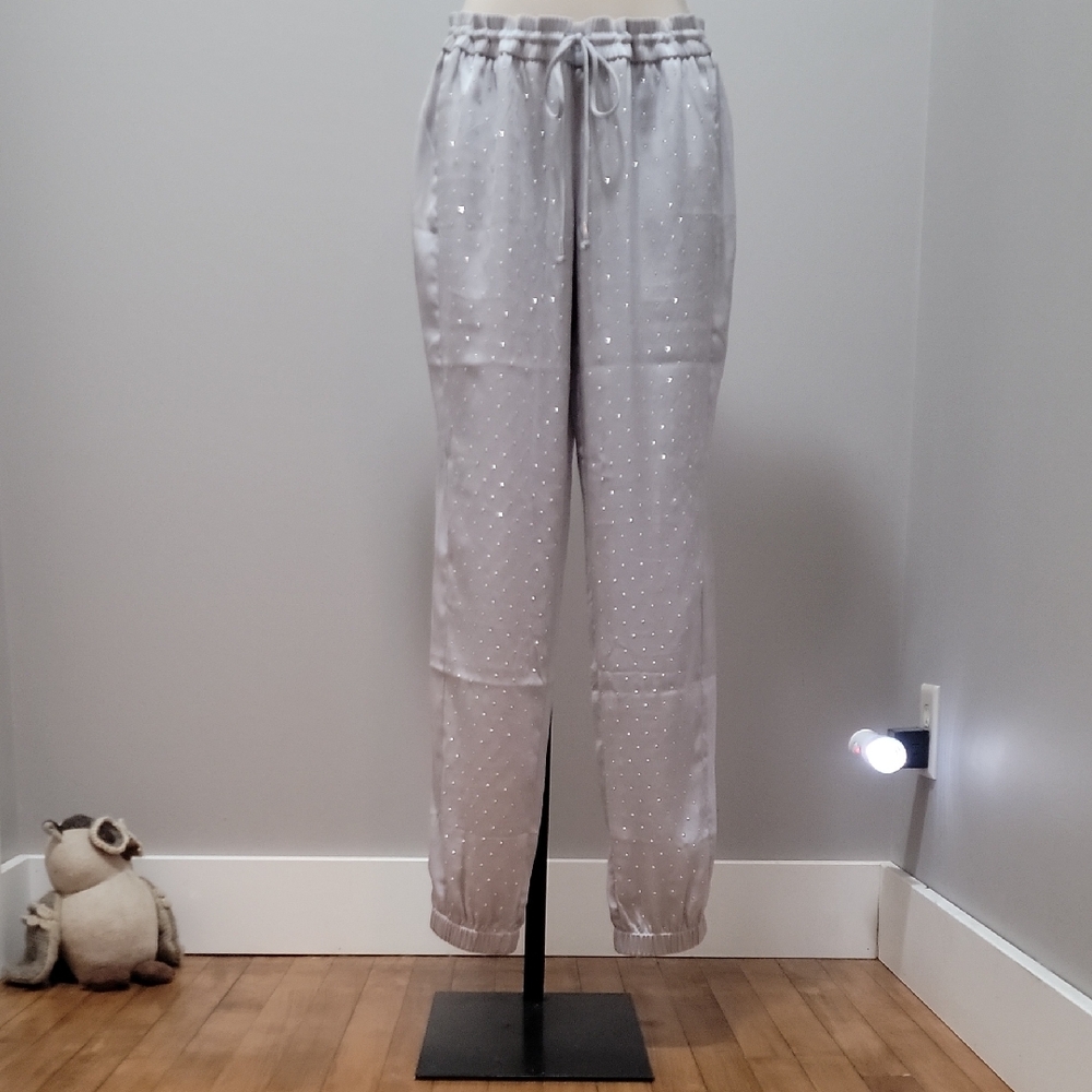 Victoria's Secret Silver Embellished Silver Track Pant/Joggers Sz. XS